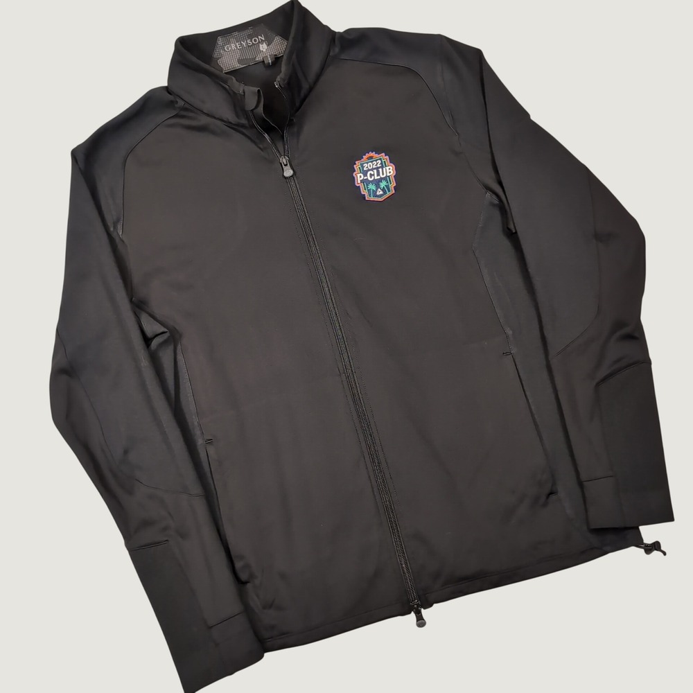 Greyson Sequoia Full Zip Jacket Mens L Black Golf Performance Sportswear